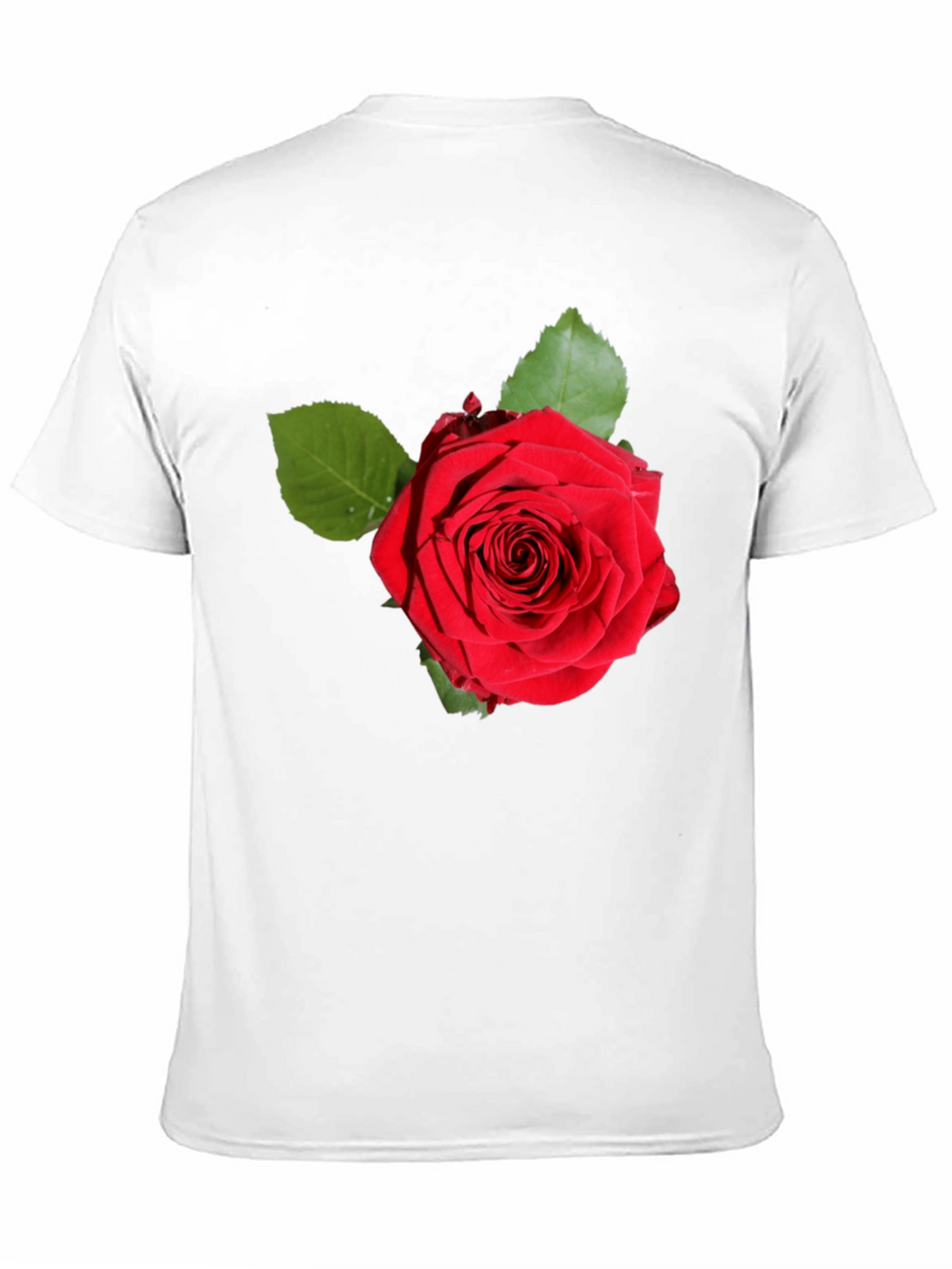 Red Rose Graphic Print Black T-Shirt