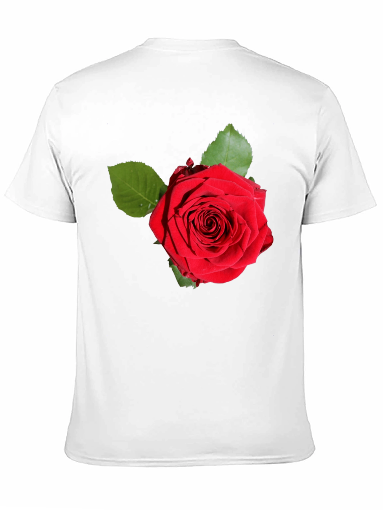 Red Rose Graphic Print Black T-Shirt