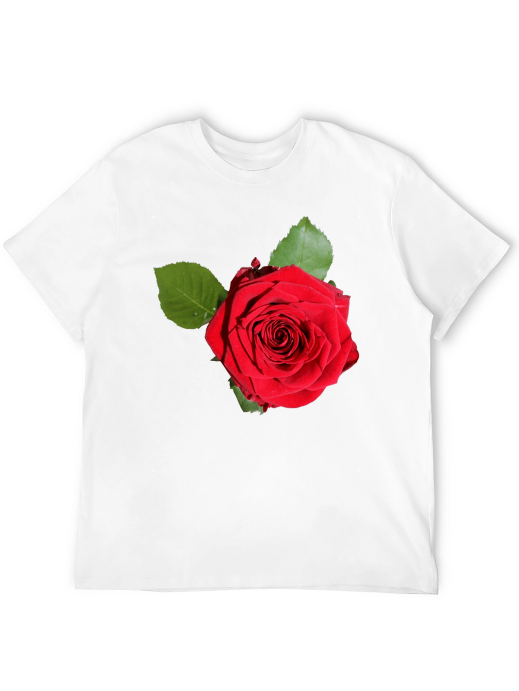 Red Rose Graphic Print Black T-Shirt