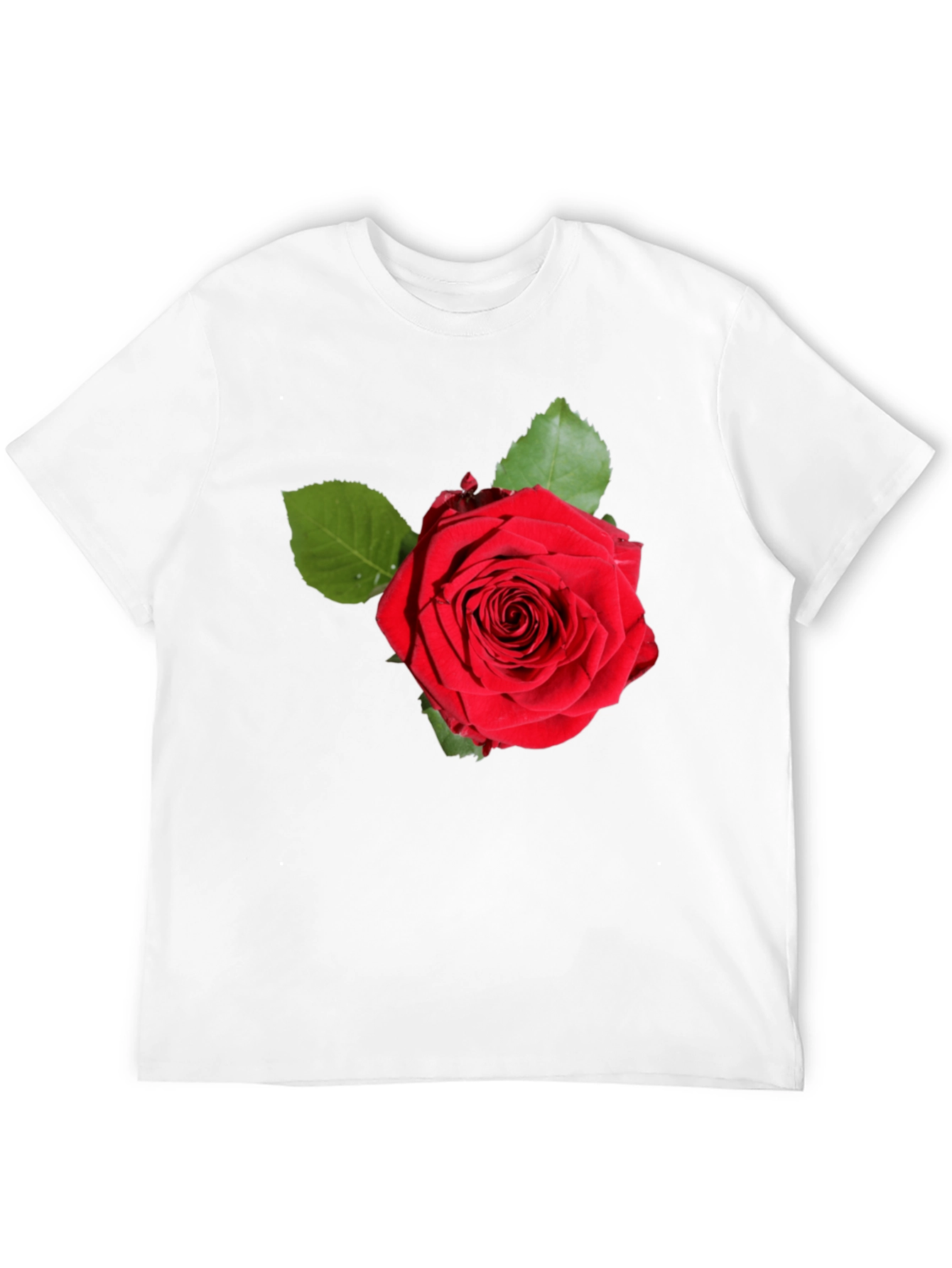 Red Rose Graphic Print Black T-Shirt