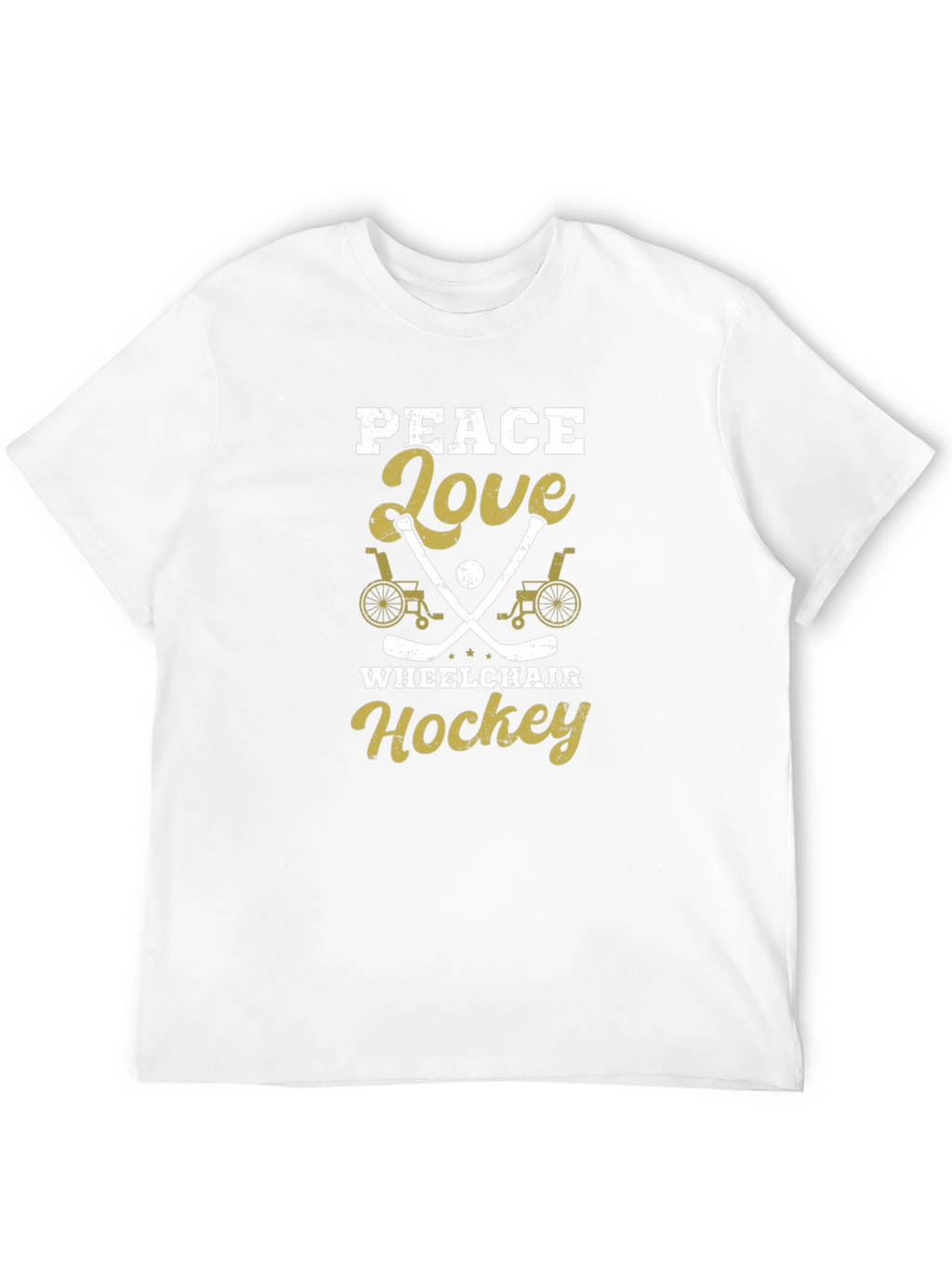 Peace Love Wheelchair Hockey Graphic T-Shirt
