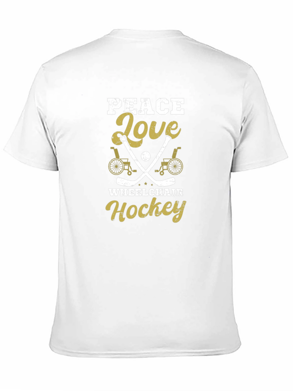 Peace Love Wheelchair Hockey Graphic T-Shirt