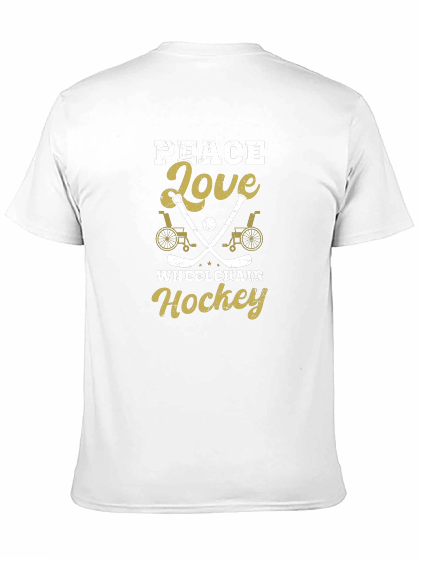 Peace Love Wheelchair Hockey Graphic T-Shirt