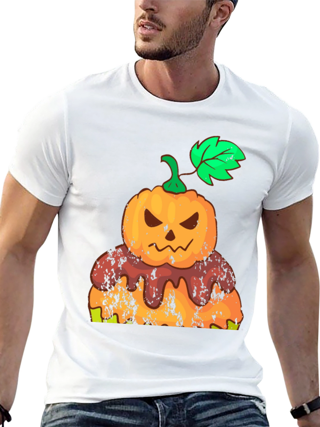 Halloween Pumpkin Cake Black T-Shirt