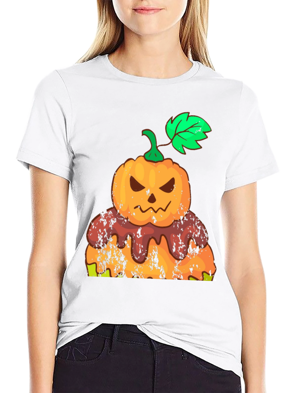 Halloween Pumpkin Cake Black T-Shirt