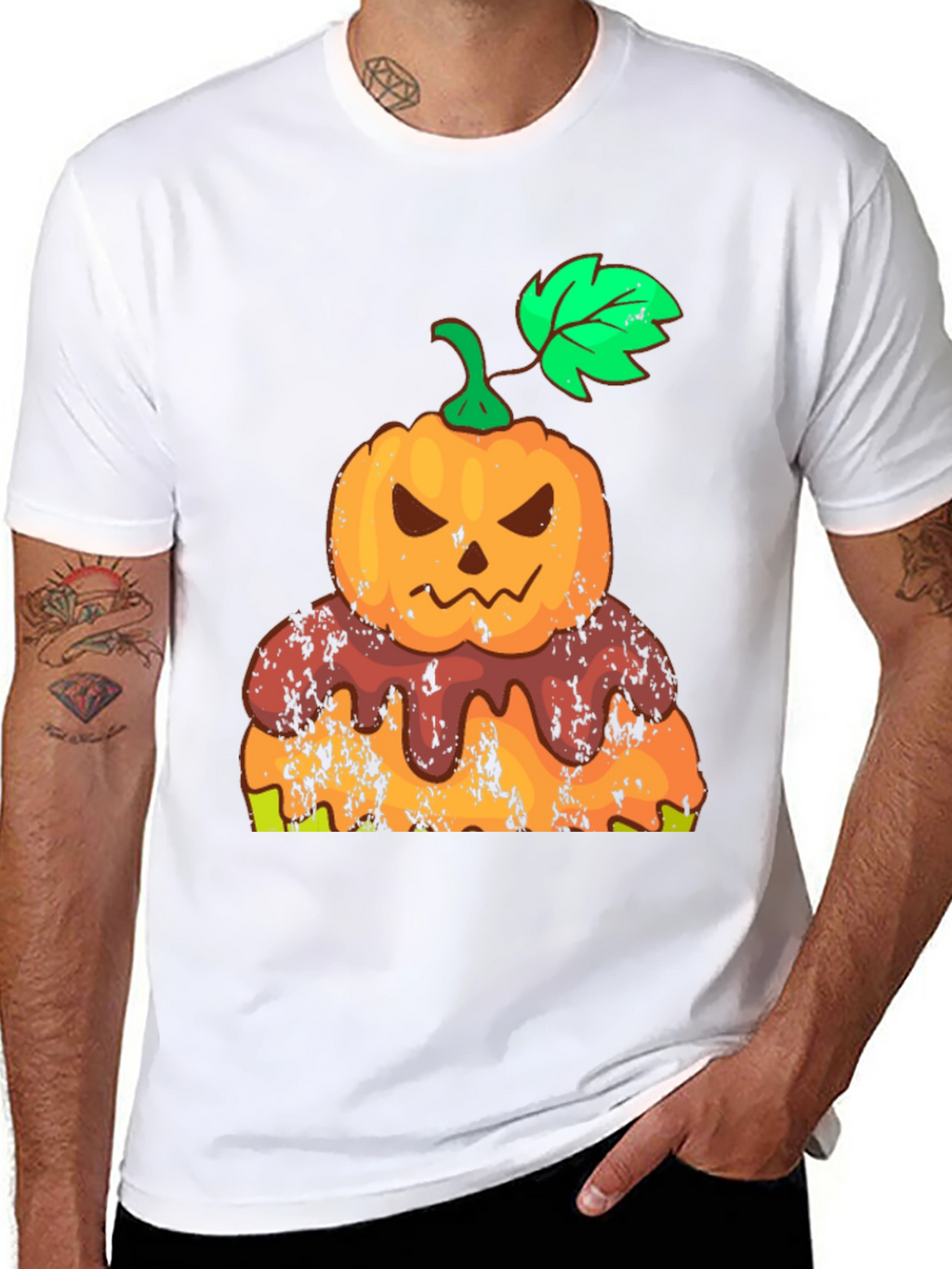 Halloween Pumpkin Cake Black T-Shirt