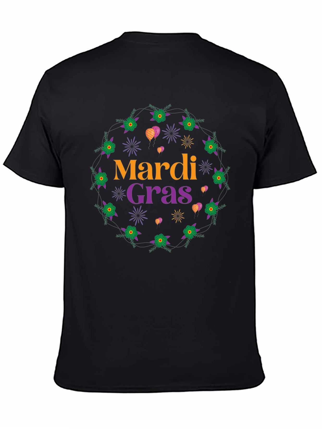 Mardi Gras T-Shirt: Floral Celebration Tee