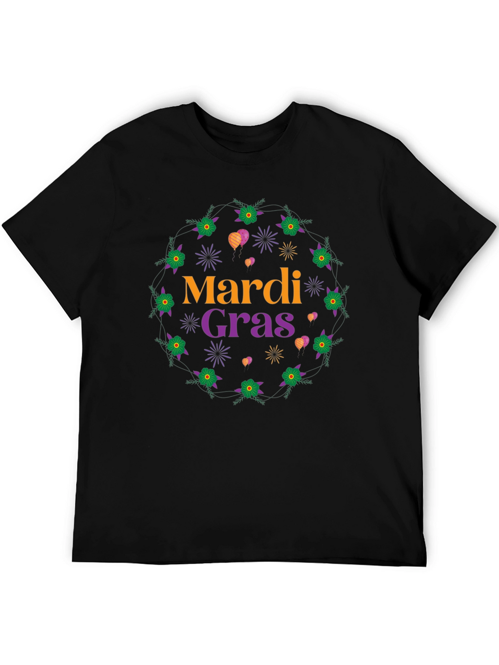 Mardi Gras T-Shirt: Floral Celebration Tee