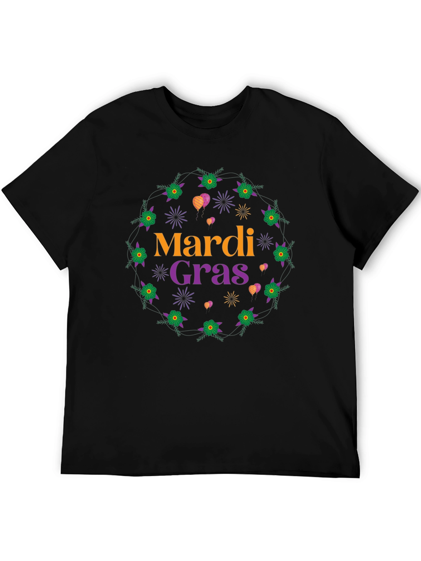 Mardi Gras T-Shirt: Floral Celebration Tee