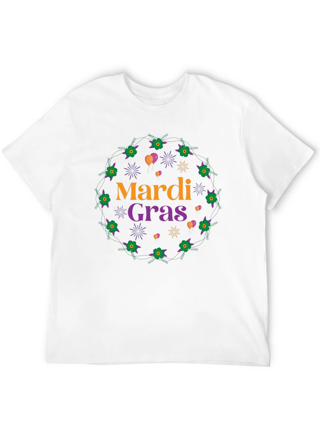 Mardi Gras T-Shirt: Floral Celebration Tee