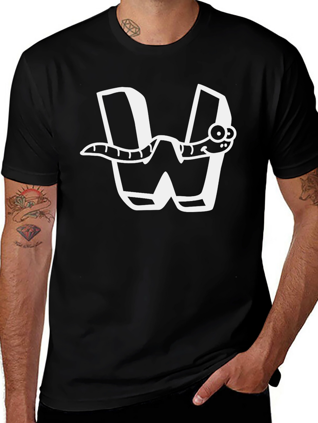 Worm W T-Shirt - Quirky Graphic Tee