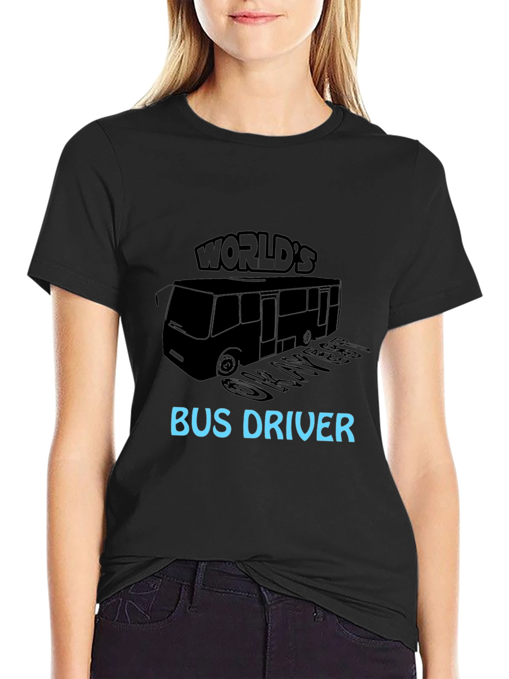 Worlds Okayest Bus Driver Black T-Shirt