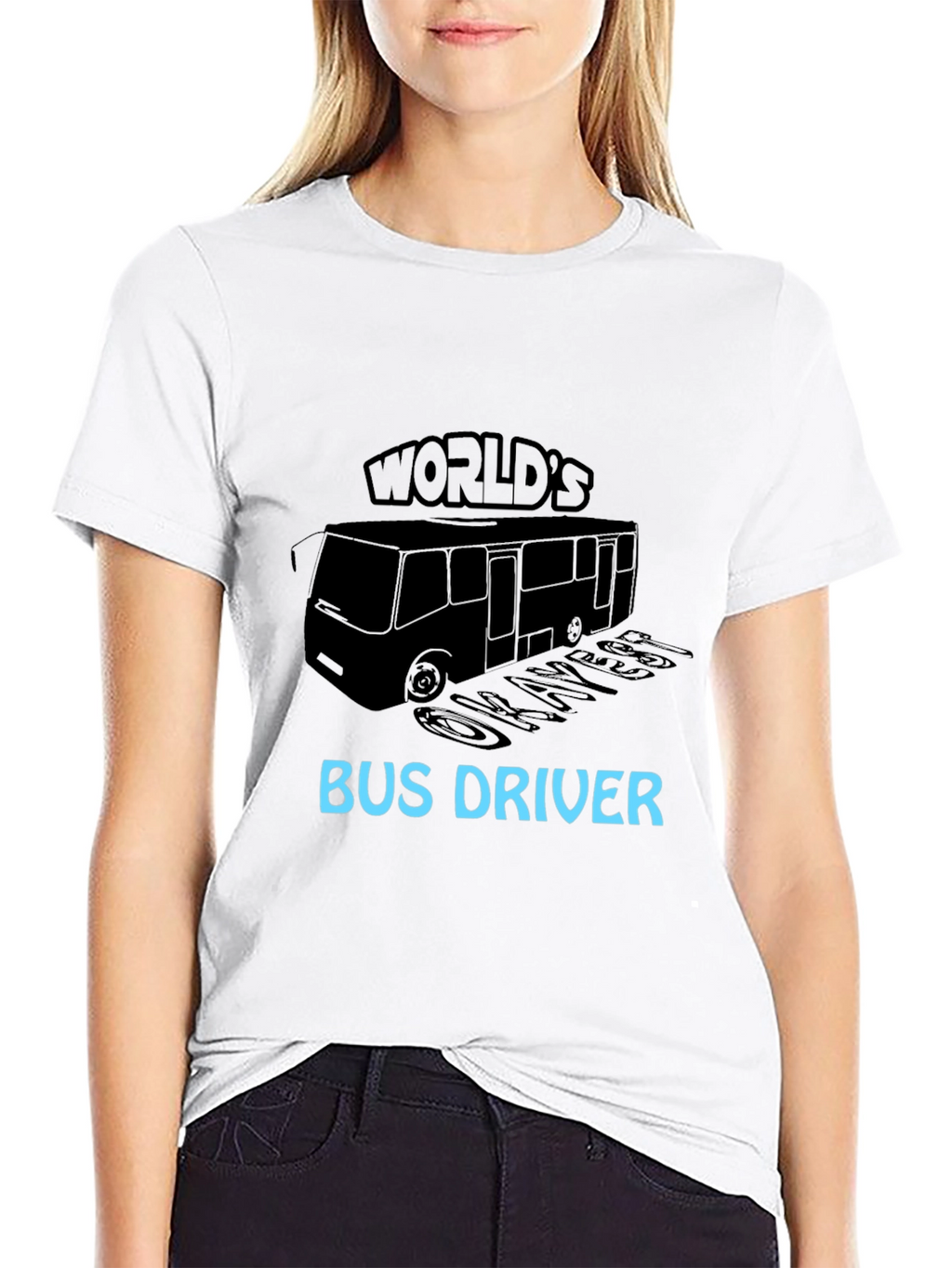 Worlds Okayest Bus Driver Black T-Shirt