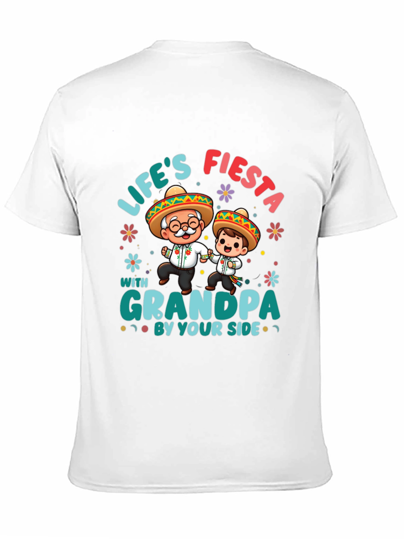 Lifes Fiesta with Grandpa Black T-Shirt