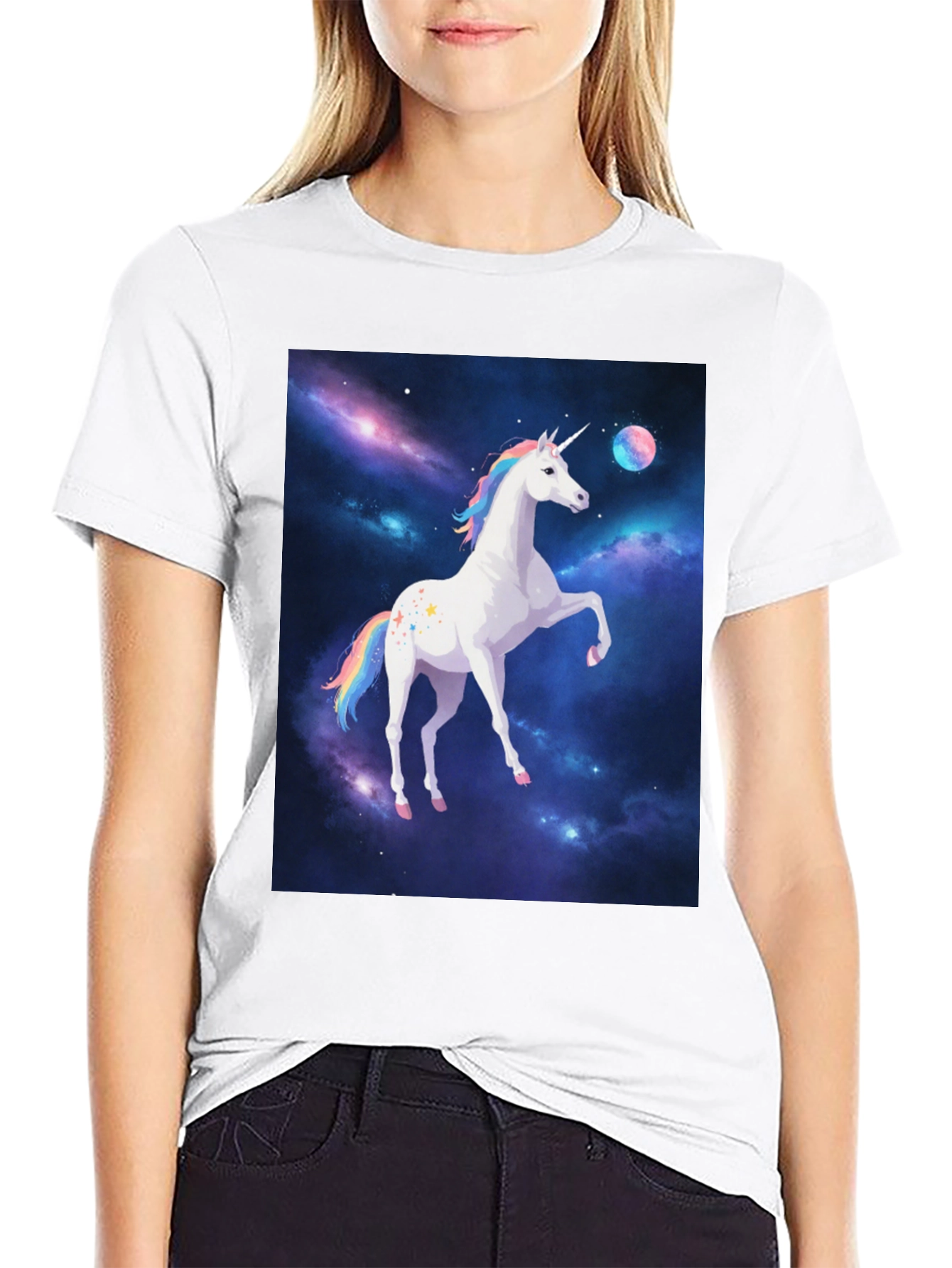 Unicorn Galaxy Black T-Shirt