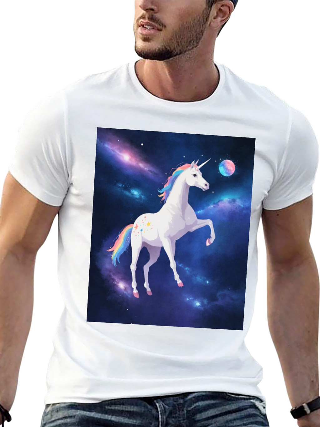 Unicorn Galaxy Black T-Shirt