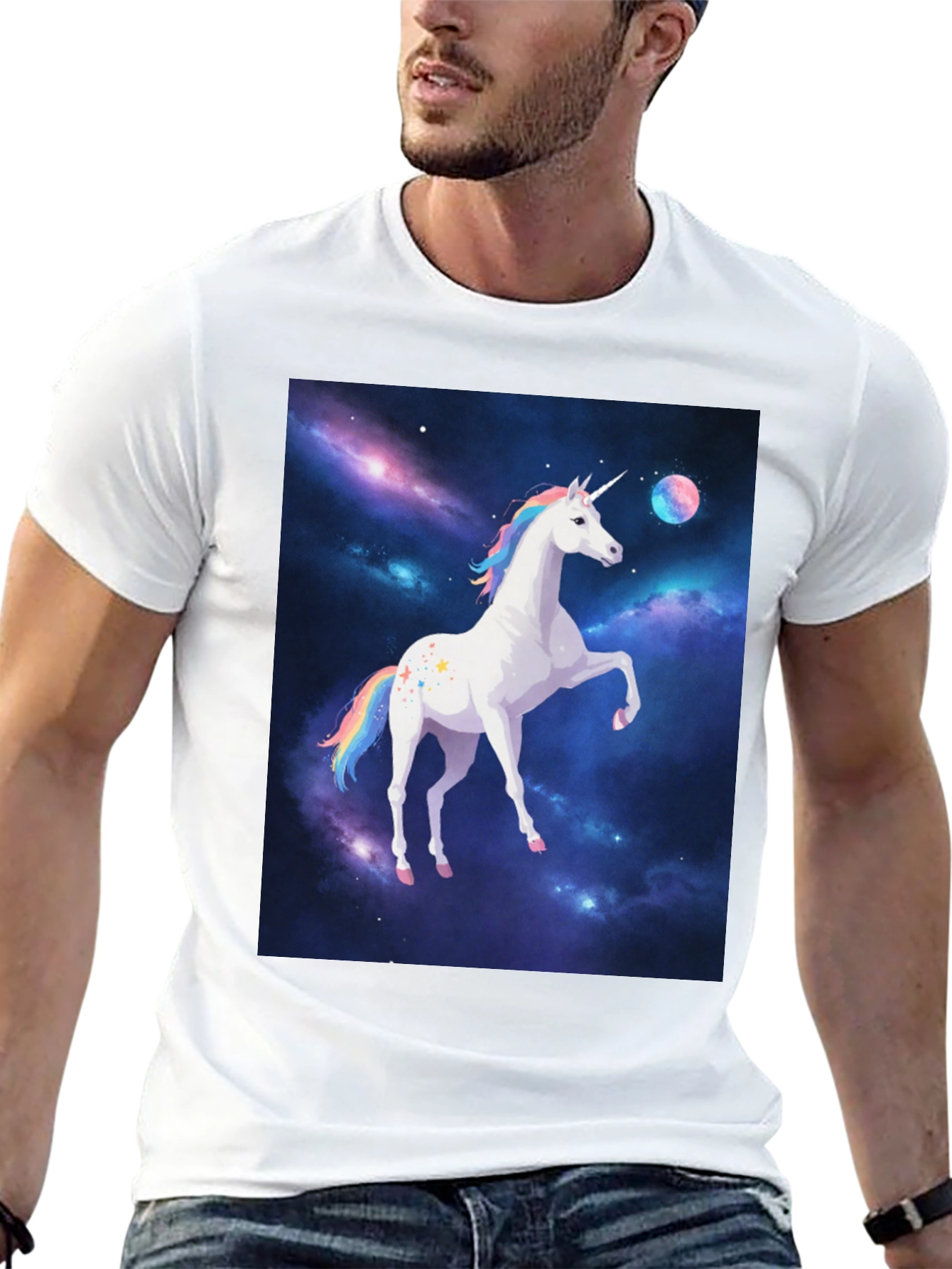Unicorn Galaxy Black T-Shirt