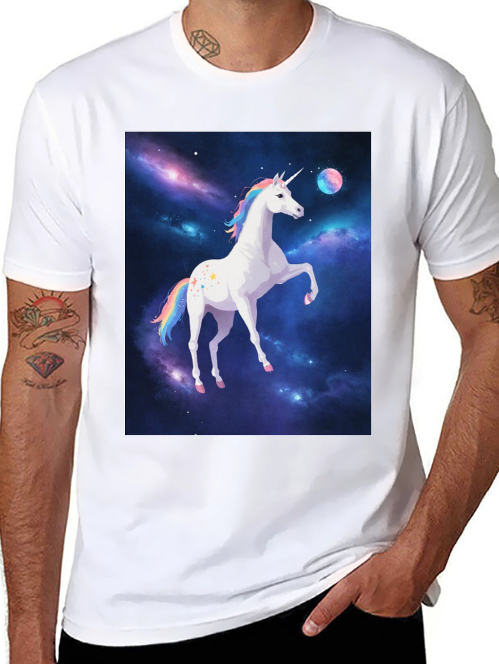 Unicorn Galaxy Black T-Shirt