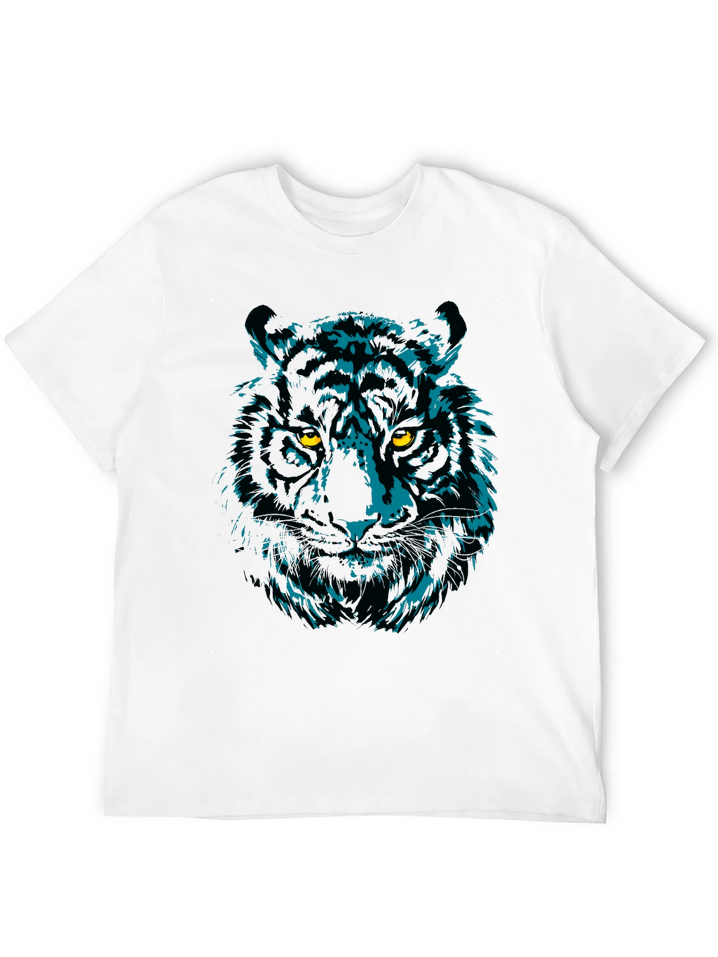 Cool Tiger Graphic Print Black T-Shirt