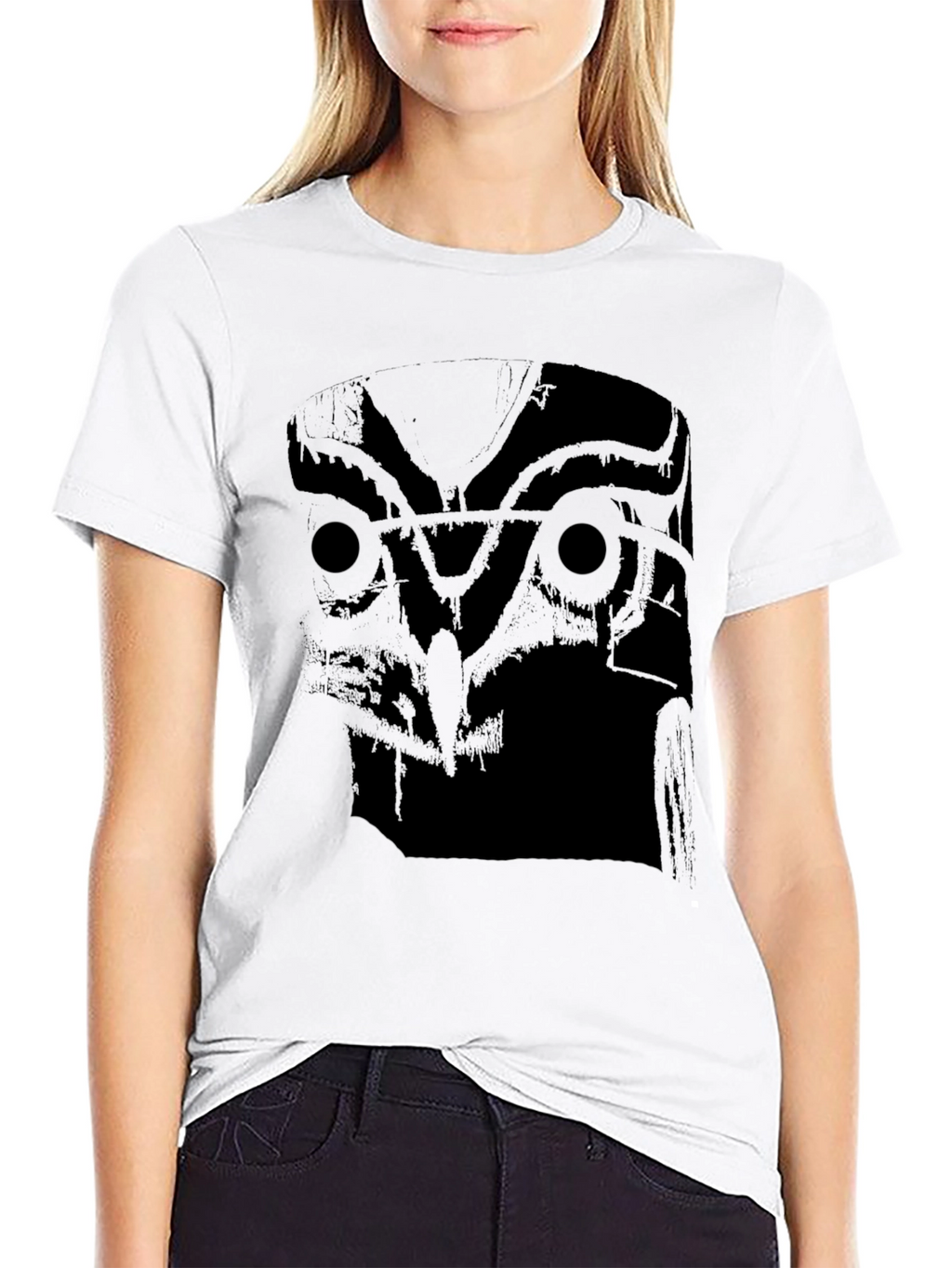 Mens Black Owl Graphic T-Shirt