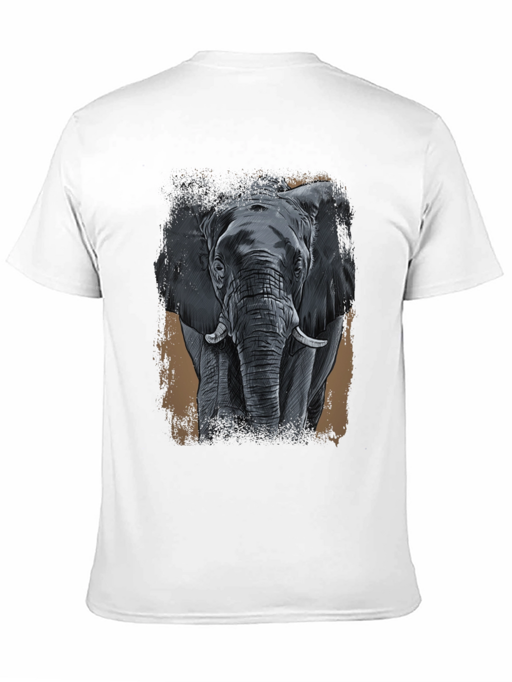 Elephant Graphic Print Black T-Shirt