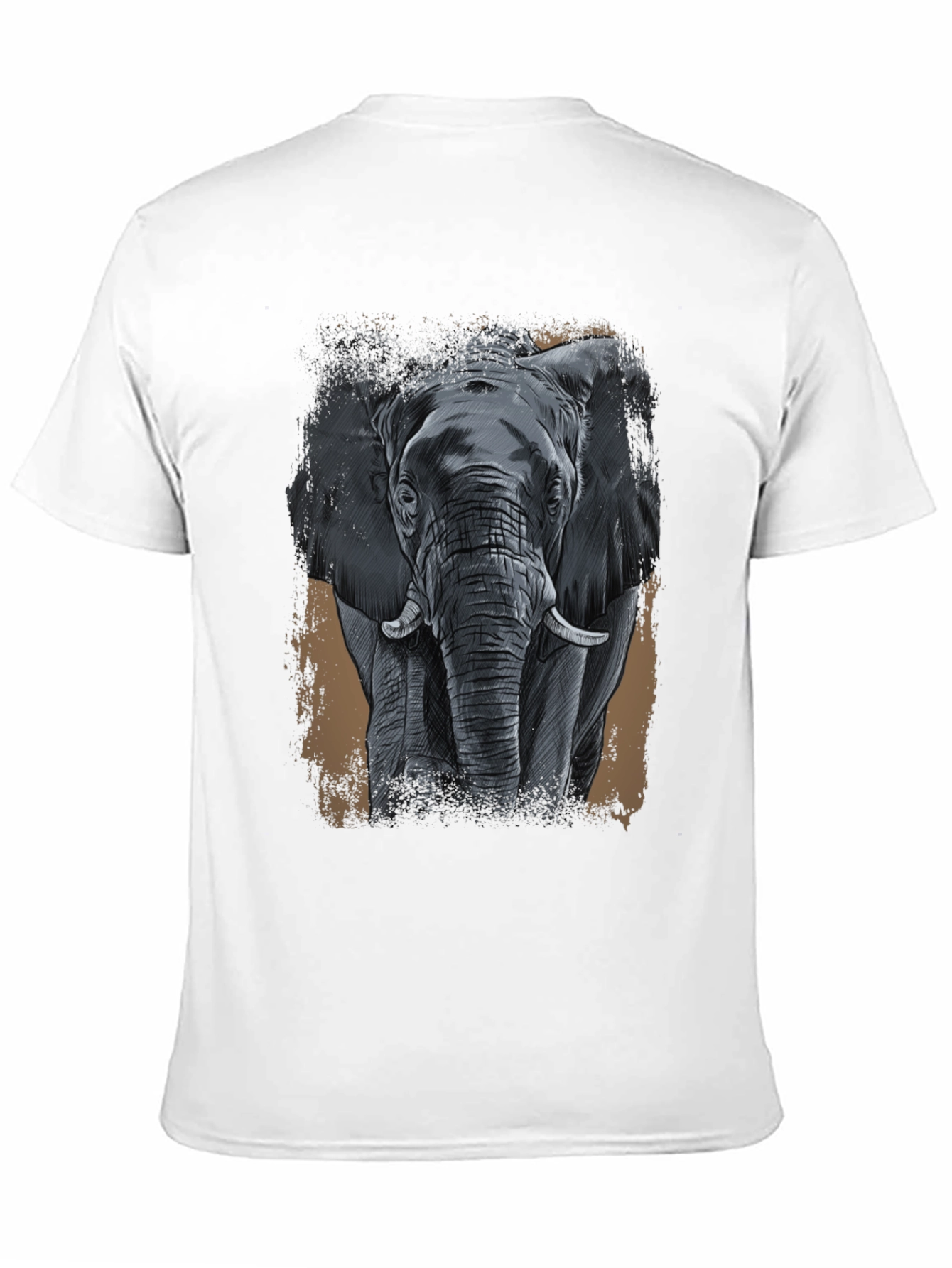 Elephant Graphic Print Black T-Shirt