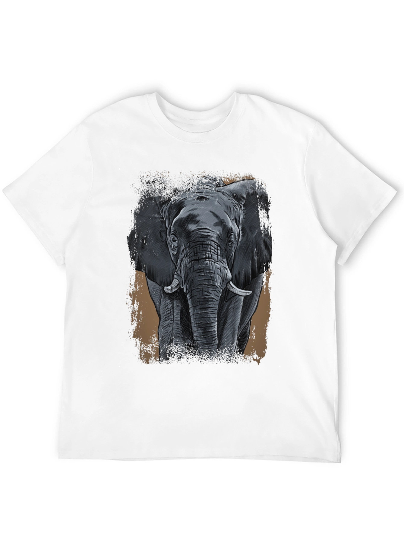 Elephant Graphic Print Black T-Shirt