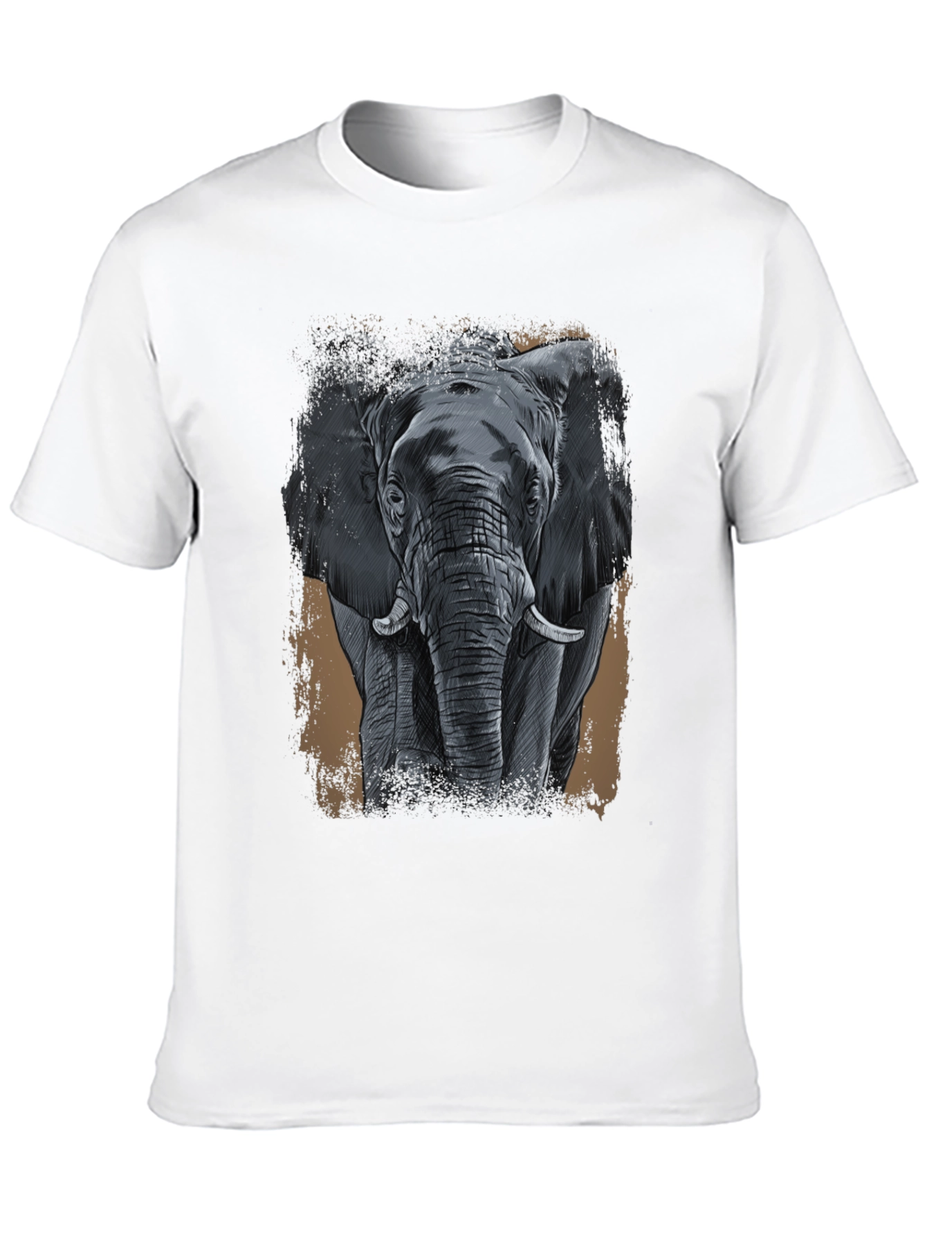 Elephant Graphic Print Black T-Shirt