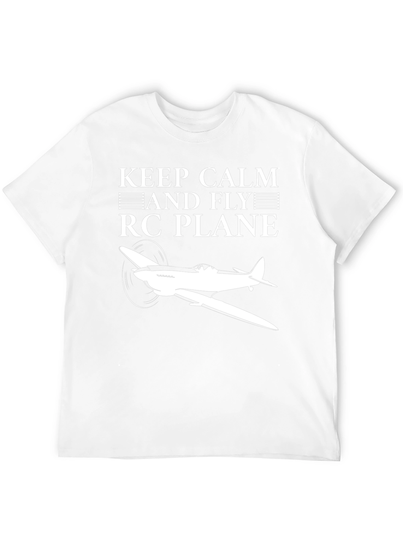 Keep Calm and Fly RC Plane Black T-Shirt
