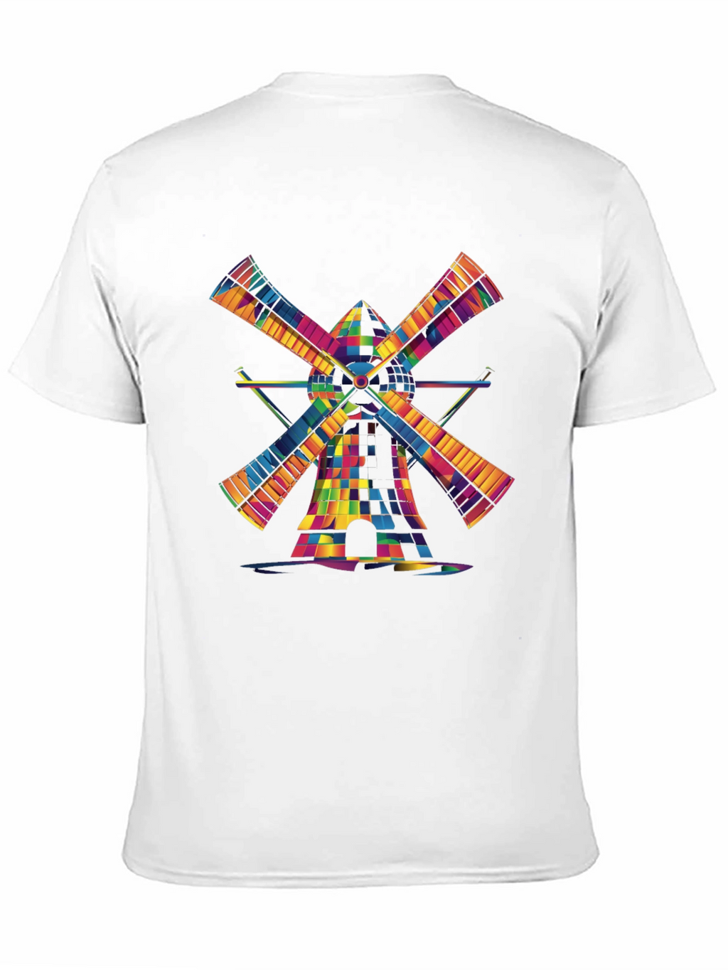 Vibrant Windmill Graphic T-Shirt - Black