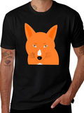 Cool Fox Graphic Tee - Black Cotton T-Shirt