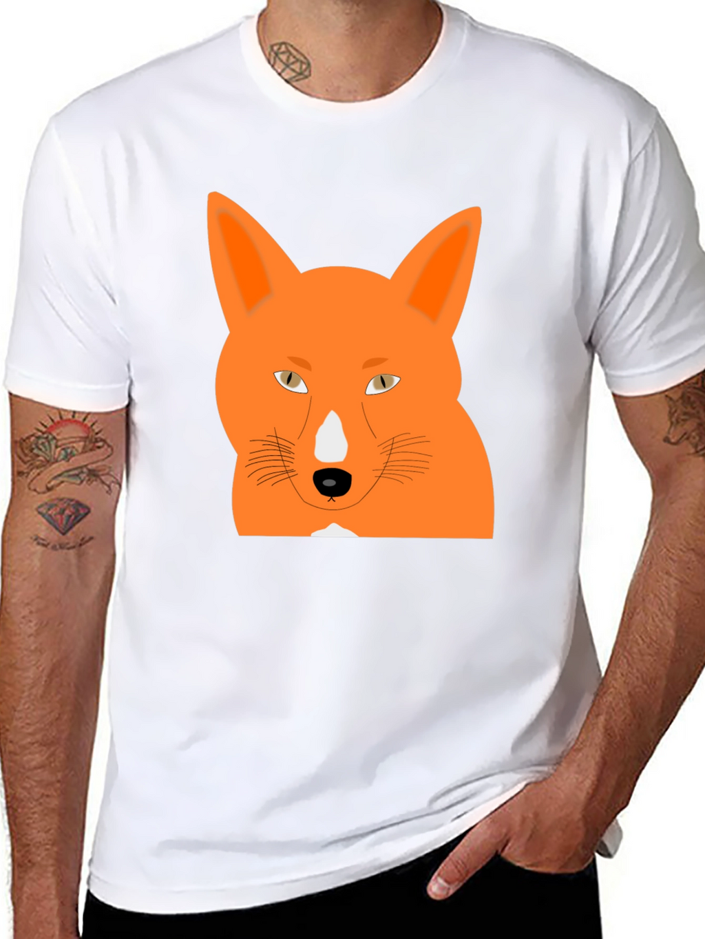 Cool Fox Graphic Tee - Black Cotton T-Shirt