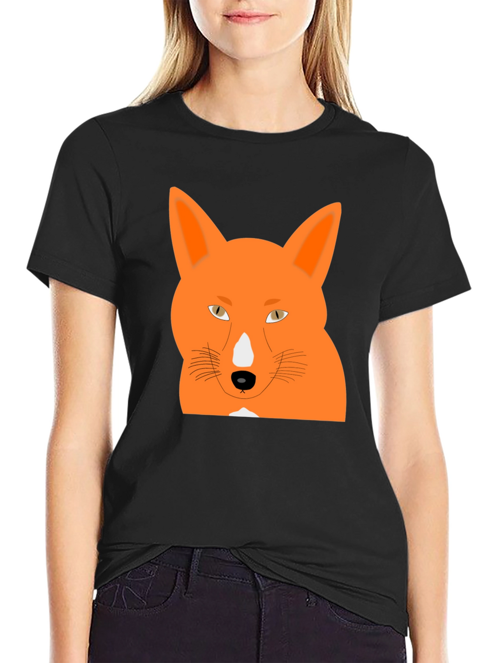 Cool Fox Graphic Tee - Black Cotton T-Shirt