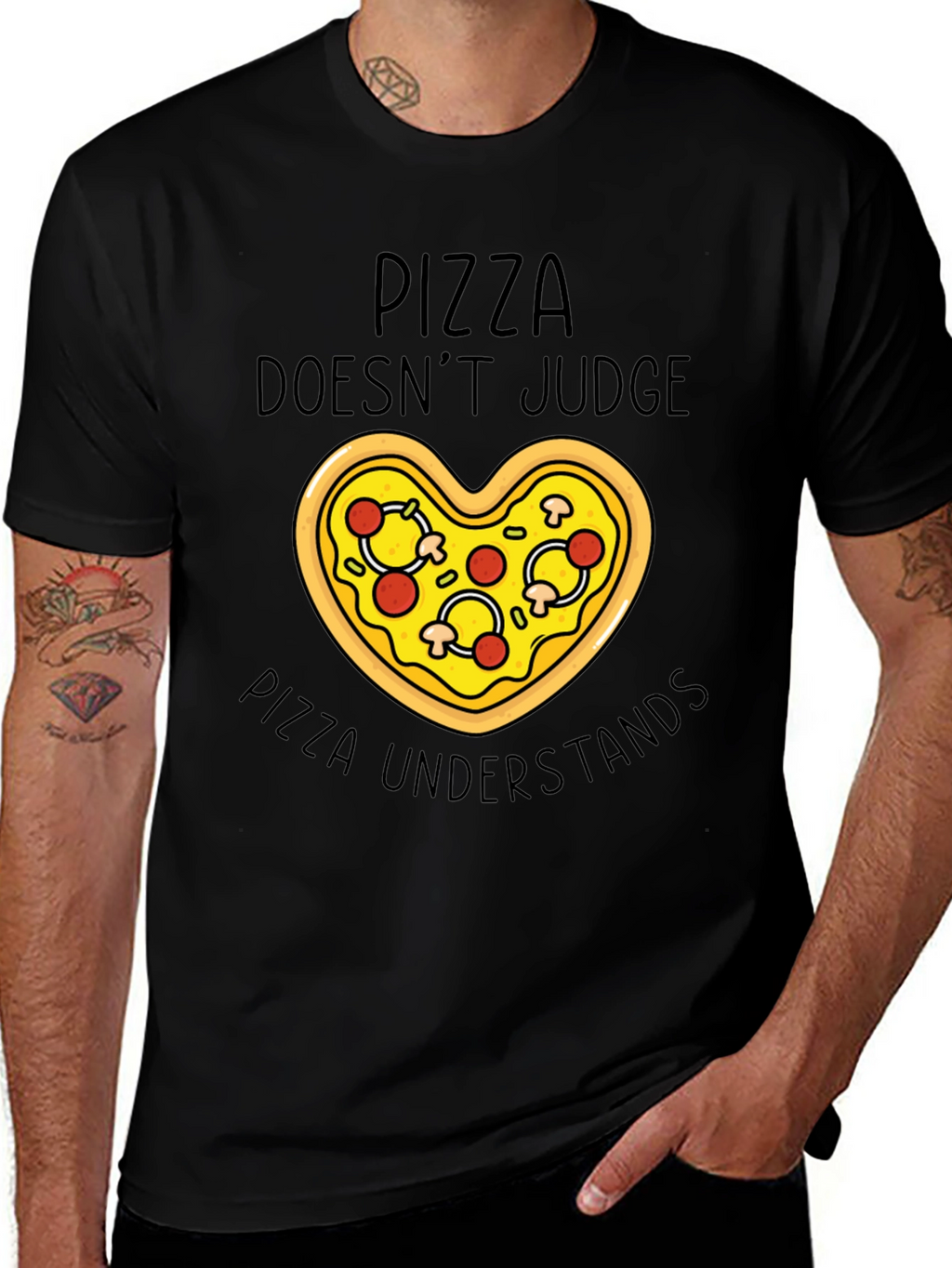 Pizza Lovers Tee: Pizza Doesnt Judge T-Shirt