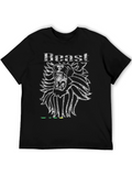 Beast Lion Graphic T-Shirt - Black