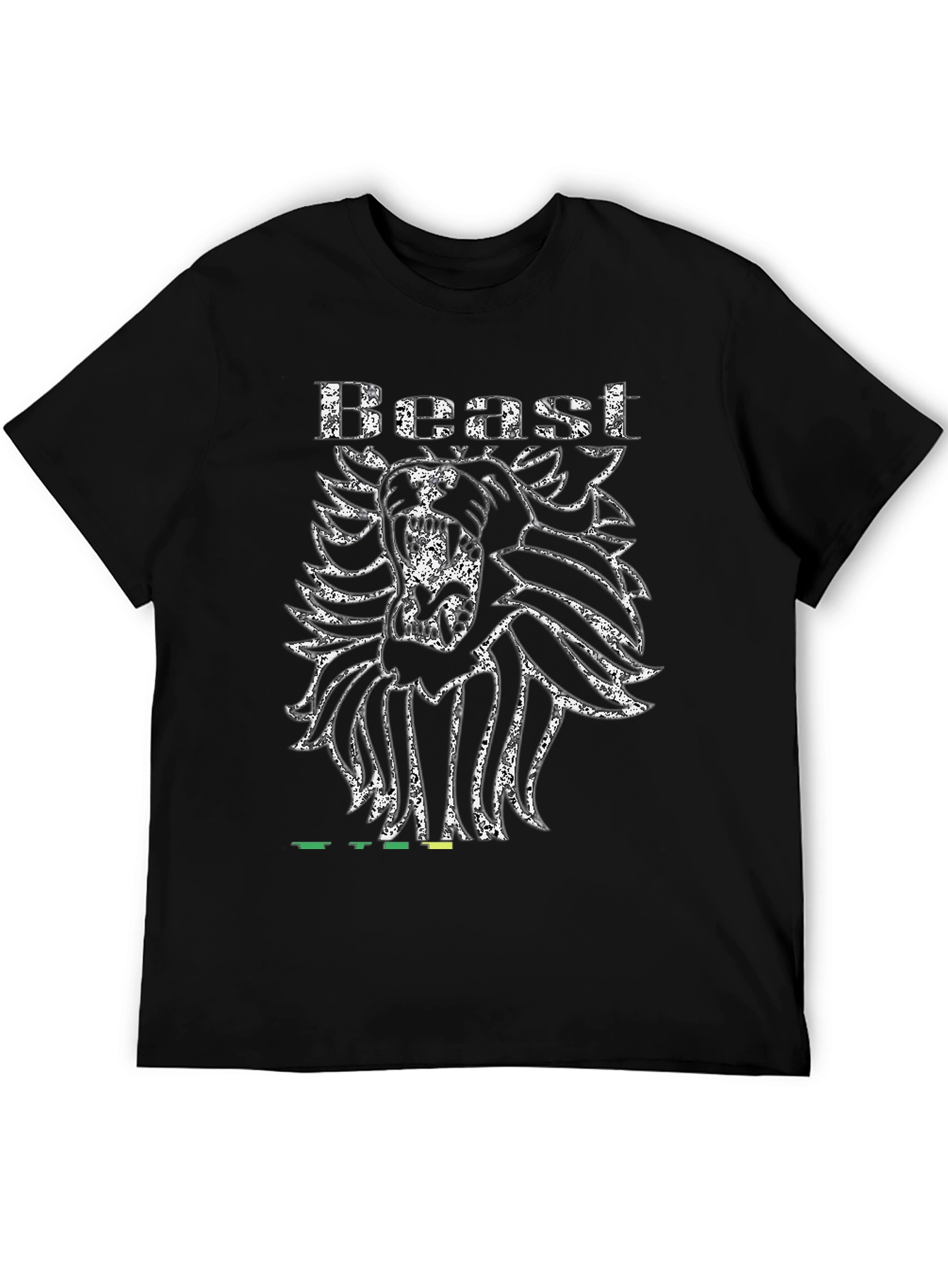 Beast Lion Graphic T-Shirt - Black