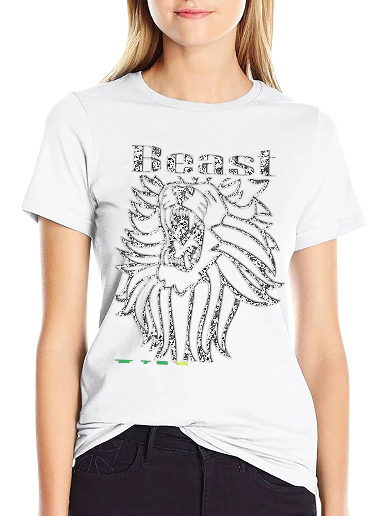 Beast Lion Graphic T-Shirt - Black