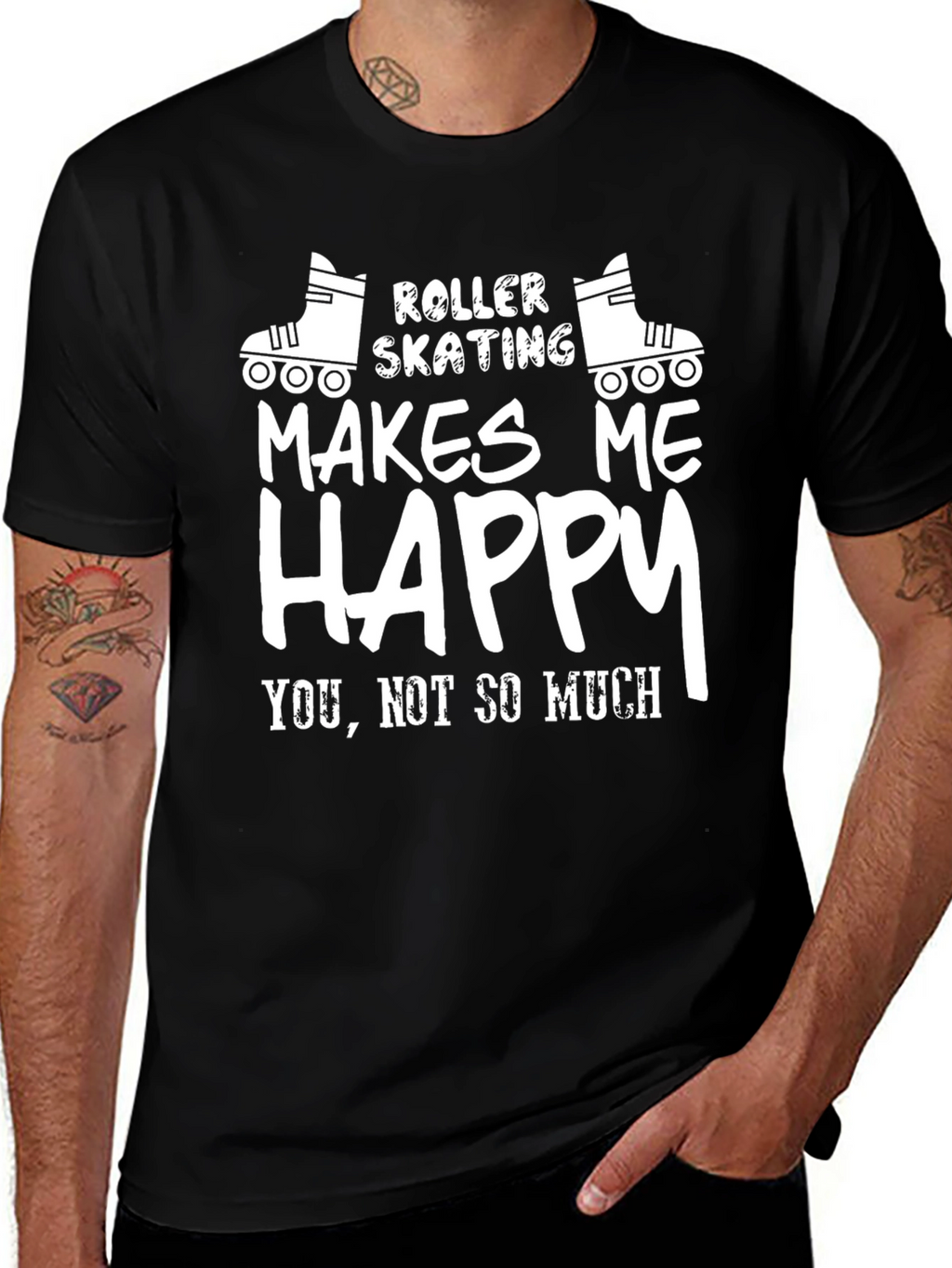 Roller Skating Makes Me Happy Graphic T-Shirt