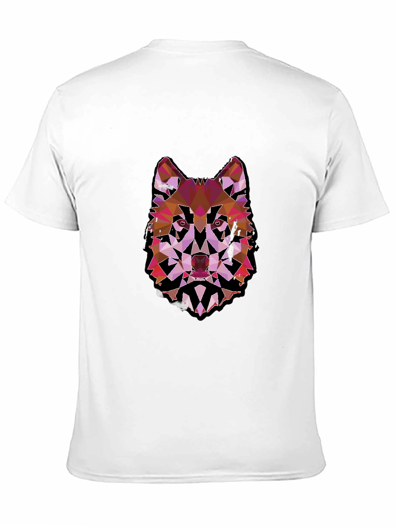 Geometric Wolf Graphic Black Tee