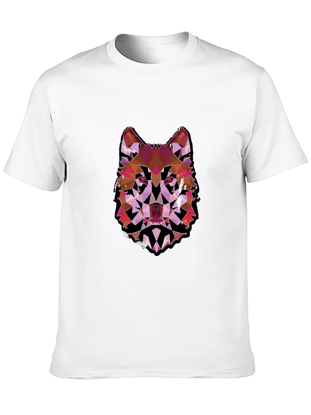 Geometric Wolf Graphic Black Tee