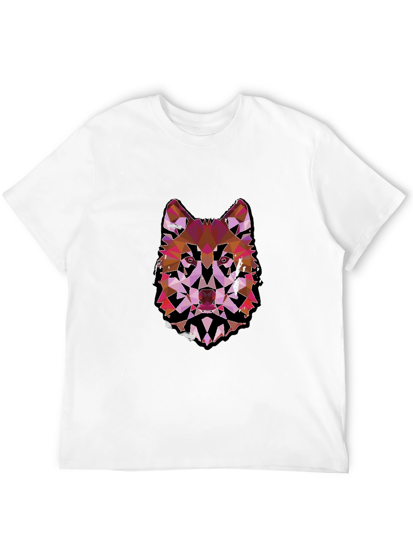 Geometric Wolf Graphic Black Tee