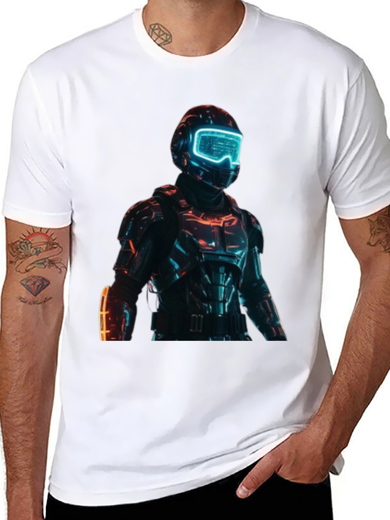 Sci-Fi Armor T-Shirt - Futuristic Design