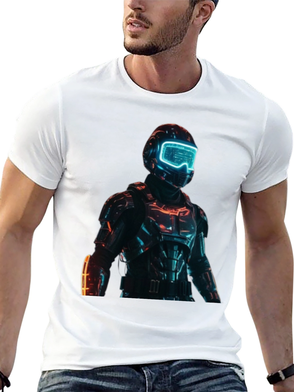 Sci-Fi Armor T-Shirt - Futuristic Design