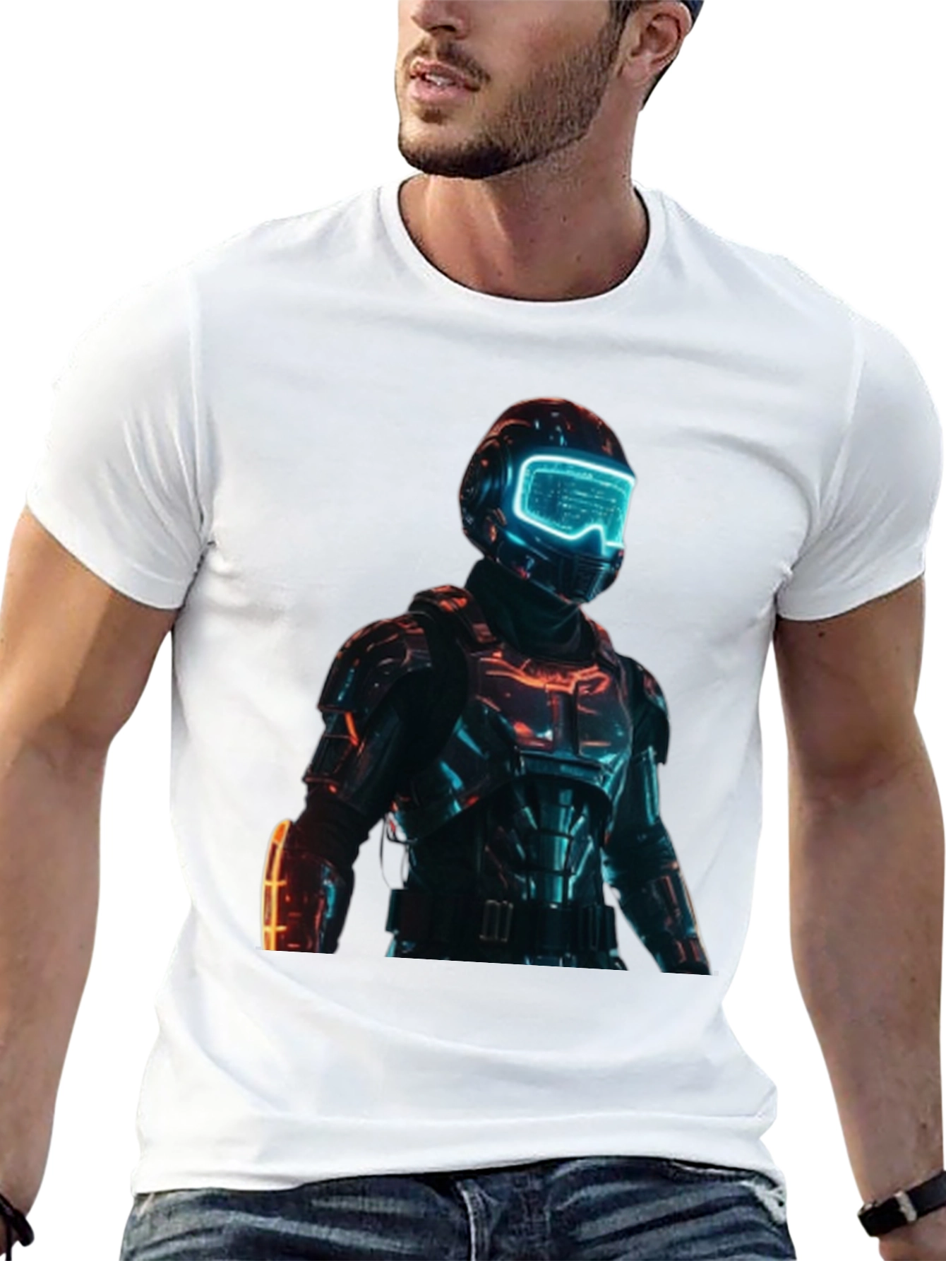 Sci-Fi Armor T-Shirt - Futuristic Design