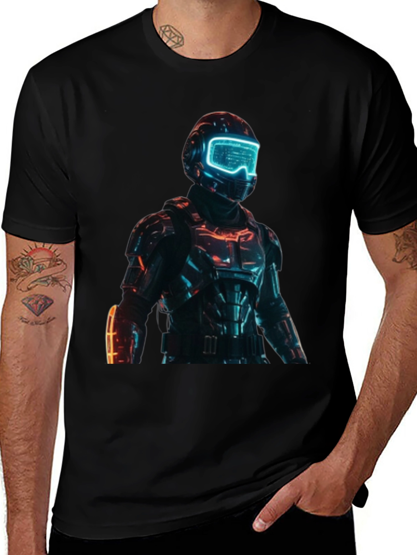 Sci-Fi Armor T-Shirt - Futuristic Design