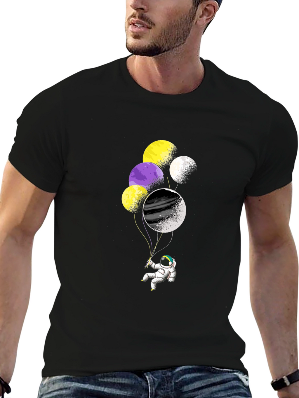 Astronaut Balloons Graphic T-Shirt