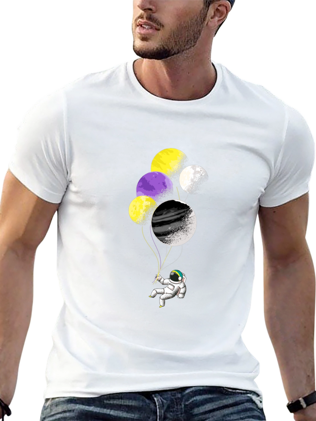 Astronaut Balloons Graphic T-Shirt