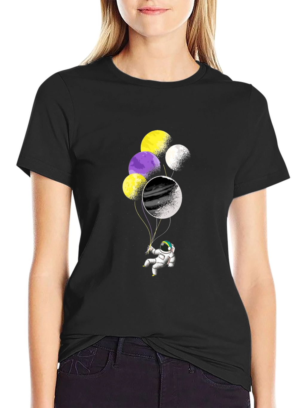 Astronaut Balloons Graphic T-Shirt