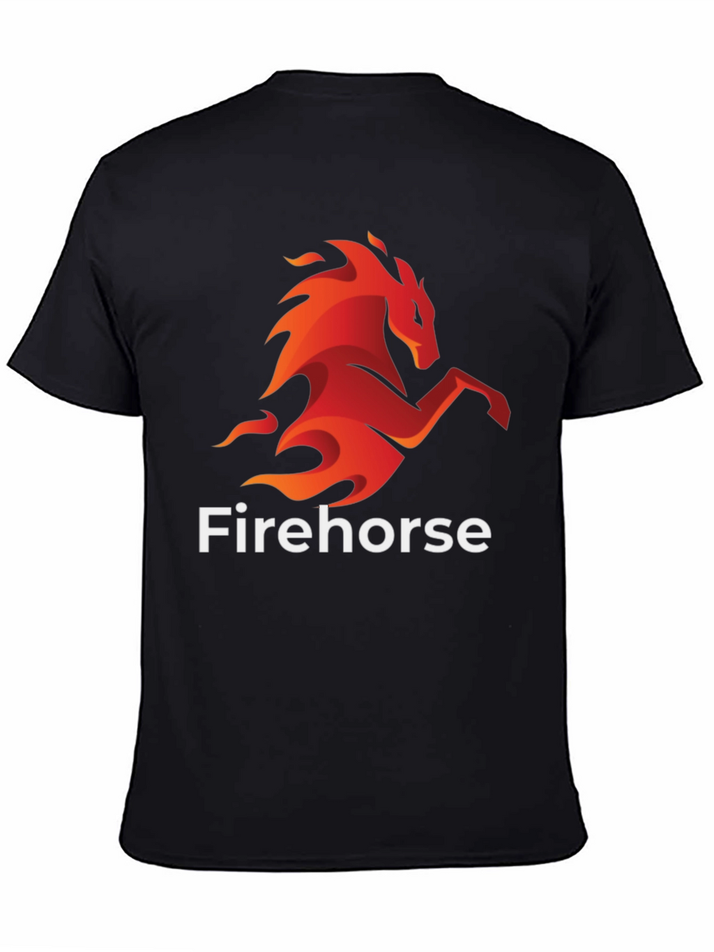 Fiery Horse Graphic Tee - Black Cotton T-Shirt