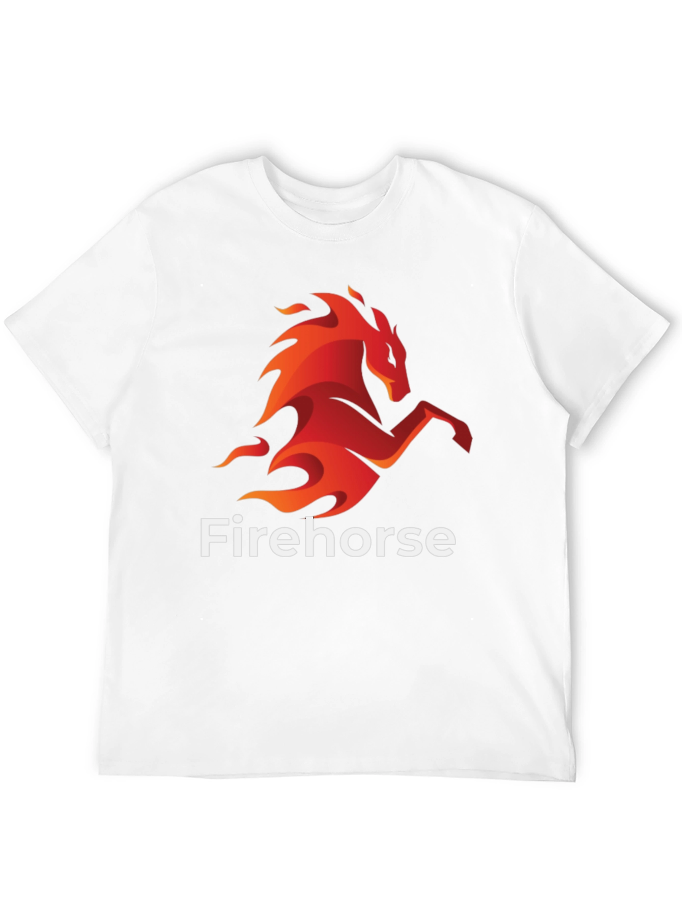 Fiery Horse Graphic Tee - Black Cotton T-Shirt